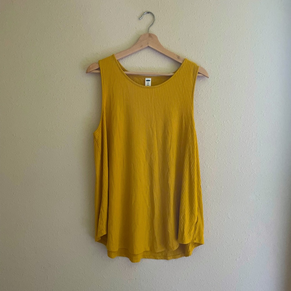 Yellow Ribbed Tank Top